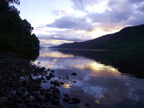 Loch Ness from Aldourie shoreline, near Inverness, Scotland.