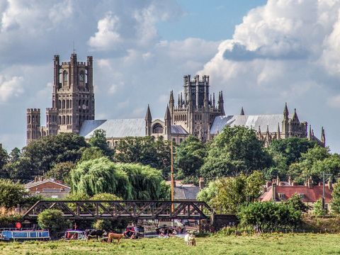 Ely Cathedral: Close to where Celia\'s horse\'s feet could scarcely stand\' as she crossed the Sands of Dee.