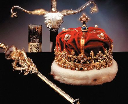 The gift of a golden scepter by Pope Alexander VI to King James IV in 1494 began the priceless collection known as the Honours of Scotland. After a long and colorful history, the Honours of Scotland rest on display in Edinburgh Castle atop the Royal Mile in Scotland’s capital city.