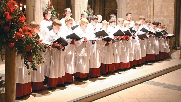 As in churches all over England, these choristers at Chichester Cathedral rehearse sacred carols, some of which have been sung here for centuries.