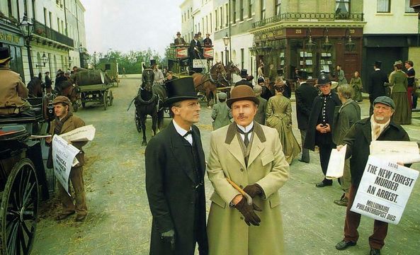 A promo shot for the latests reincarnation of Sherlock Holmes, in 1984, by Granada TV.