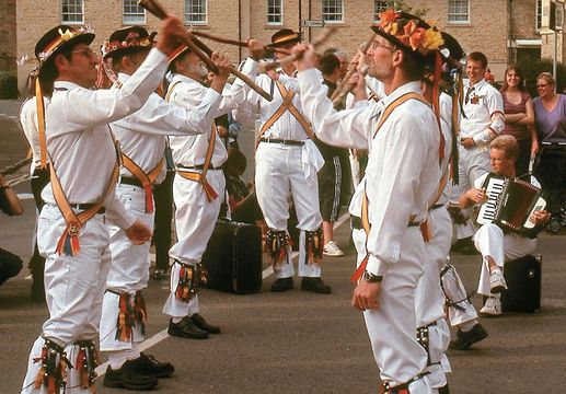 Dating back at least to the 1400s, morris dancing is a uniquely English folk art, danced by “sides” to the music of fiddles and concertinas.