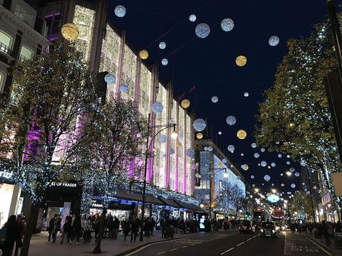 Oxford Street, London, during Christmas 2016.