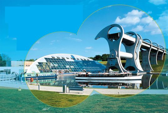 Connecting the Union Canal with the Forth & Clyde Canal, the unique Falkirk Wheel draws half a million visitors a year.