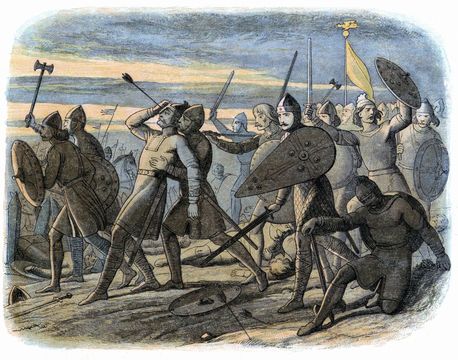 Harold II killed by Norman arrow at Battle of Hastings, 1066