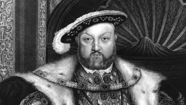 Circa 1540, A portrait of King Henry VIII (1491 - 1547), an engraving by T A Dean from a painting by Holbein.
