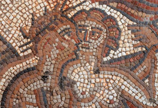 Detail from a mosaic at Chedworth Roman Villa.