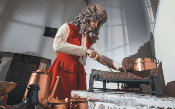 The King’s private chocolate chef, Thomas Tosier, turns out all manner of dishes in the Royal Chocolate Kitchen