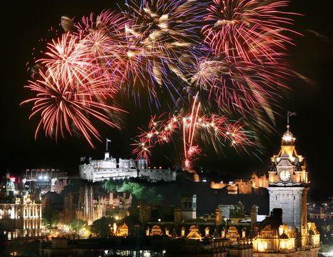 Hogmanay celebrated in Edinburgh, Scotland.