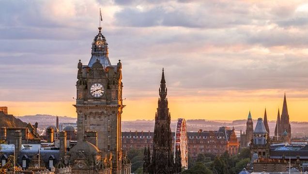 Edinburgh Skyline, Balmoral Clocktower, Scotland.