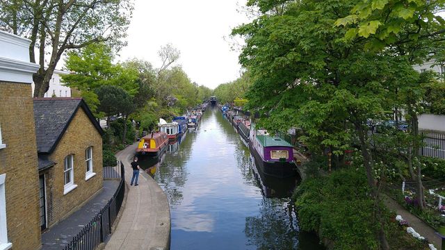 Regent\'s Canal as seen near Little Venice, London.