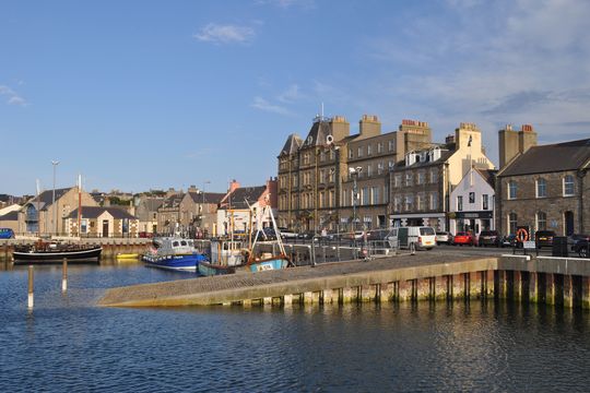 Kirkwall Harbour, in Orkney.