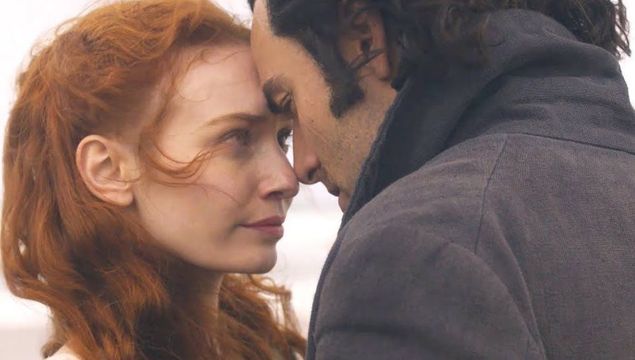 Aidan Turner and Eleanor Tomlinson as Ross Poldark and Demelza 