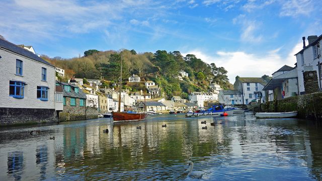 The fishing Harbor of the Cornish village of Polperro, England, UK.