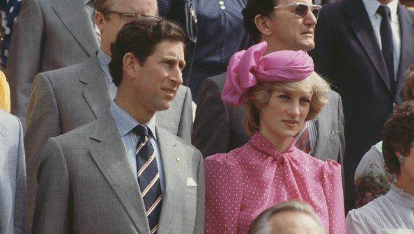 Prince Charles and Diana, Princess of Wales (1961 - 1997) at the Perth Hockey Stadium in Bentley, Perth, Western Australia, 7th April 1983. Diana is wearing a pink suit by Donald Campbell. (Photo by Jayne Fincher/Princess Diana Archive/Getty Images)