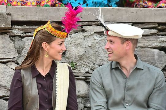 Prince William, Duke of Cambridge and Catherine, Duchess of Cambridge visit a settlement of the Kalash people, to learn more about their culture and unique heritage, on October 16, 2019 in Chitral, Pakistan. Their Royal Highnesses The Duke and Duchess of Cambridge are on a visit of Pakistan between 14-18th October at the request of the Foreign and Commonwealth Office. (Photo by Samir Hussein - Pool/Getty Images)