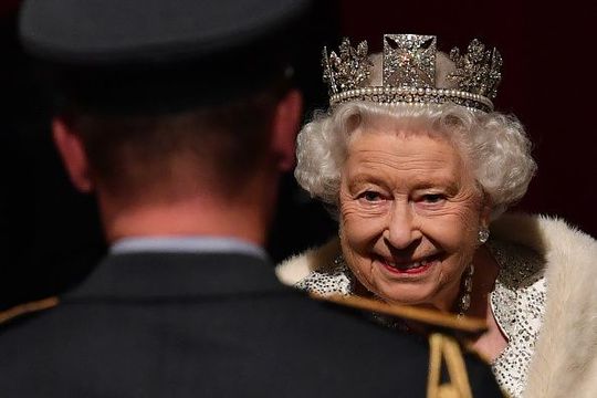 Queen Elizabeth II reacts as she attends the State Opening of Parliament in the Houses of Parliament on October 14, 2019 in London, England. The Queen\'s speech is expected to announce plans to end the free movement of EU citizens to the UK after Brexit, new laws on crime, health and the environment. (Photo by Paul Ellis - WPA Pool/Getty Images)