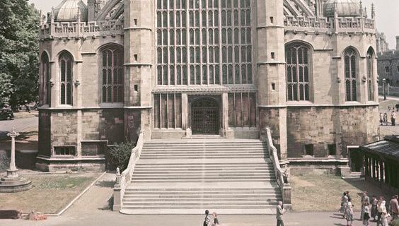 St George\'s Chapel in Windsor Castle, England, circa 1955. (Photo by Topical Press Agency/Hulton Archive/Getty Images)