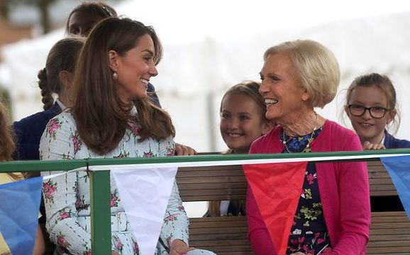 Catherine, Duchess of Cambridge, Mary Berry (R) and children attend the \"Back to Nature\" festival at RHS Garden Wisley on September 10, 2019 in Woking, England. (Photo by Chris Jackson/Getty Images)