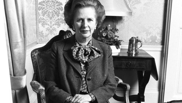 October 1985: British prime minister Margaret Thatcher looking pensive at the Conservative Party Conference in Blackpool.