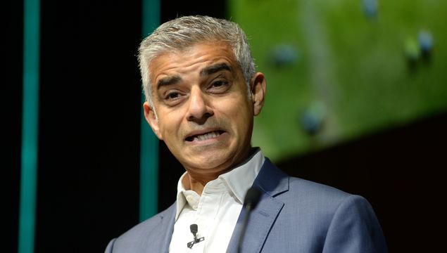 Sadiq Khan, Mayor of London during The Climate Change Conference held at Bloomberg London on December 12, 2018 in London, England