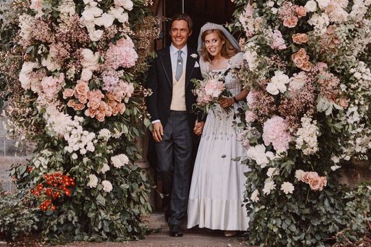 Princess Beatrice and her fiancee, Edoardo Mapelli Mozzi on their wedding day.