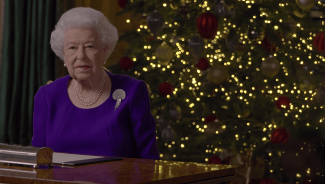 Queen Elizabeth II, giving the 2020 Christmas Day speech.