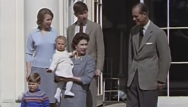 The Royal Family captured by British Pathe at Windsor.