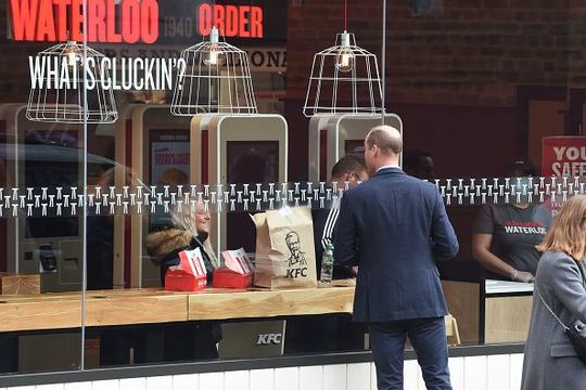 Prince William outside a KFC