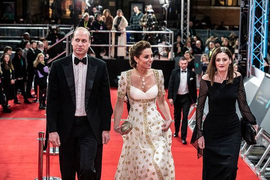 Prince William, Duke of Cambridge and Catherine, Duchess of Cambridge attend the EE British Academy Film Awards 2020 at Royal Albert Hall on February 2, 2020 in London, England. (Photo by Jeff Gilbert - WPA Pool / Getty Images)