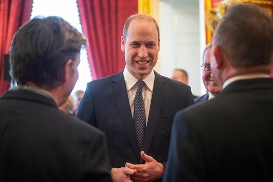 Prince William, Duke of Cambridge talks with guests during a Metropolitan and City Police Orphans Fund reception at St James\'s Palace to mark the 150th anniversary of the Fund on February 12, 2020 in London, England. (Photo by Victoria Jones - WPA pol/Getty Images)