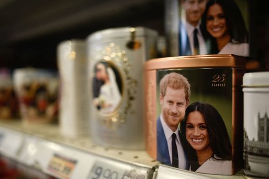 Merchandise featuring Prince Harry, Duke of Sussex and Meghan, Duchess of Sussex is seen on sale on January 14, 2020 in London, England. The Duke and Duchess of Sussex have announced that they are to step back from their senior Royal roles and are planning on splitting their time between the United Kingdom and North America. (Photo by Peter Summers/Getty Images)