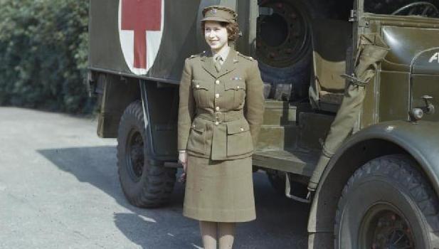 Princess Elizabeth, who would become Queen, during her service in World War II.