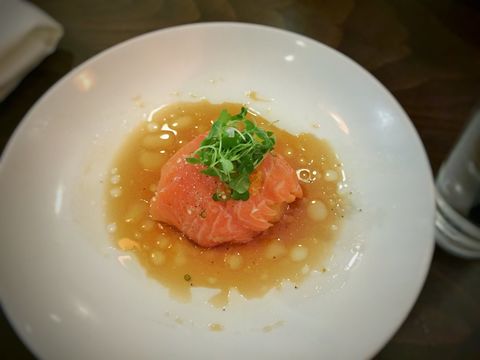 Delicious orange Scottish salmon.