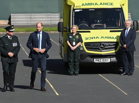 Prince William visits with the PSNI and emergency services in Belfast.