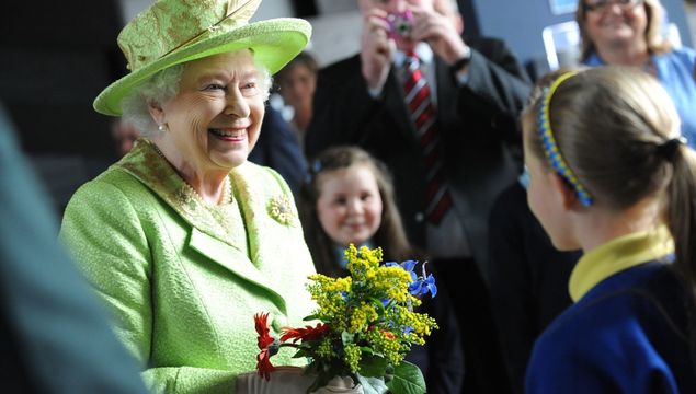 Queen Elizabeth II mingling with the public in 2012.