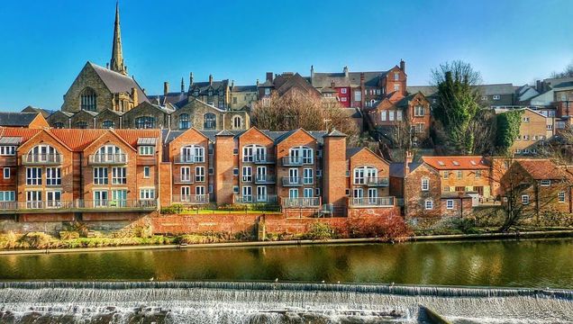 Durham city, on the River Wear.