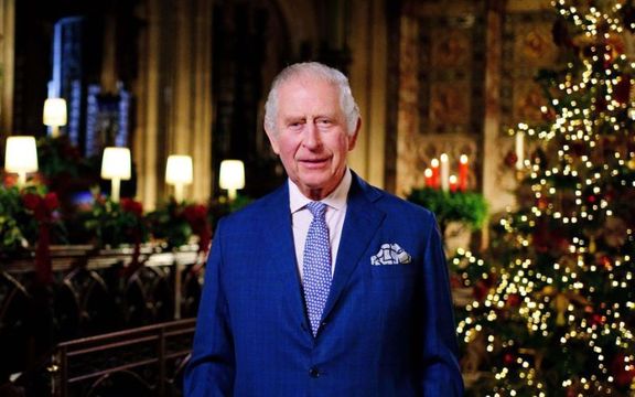 King Charles III during the recording of his first Christmas broadcast in the Quire of St George\'s Chapel at Windsor Castle, on December 13, 2022 