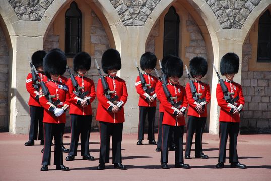 Chang of the Guard at Windsor Castle, in Sussex.