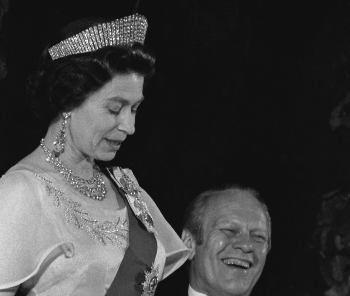 Queen Elizabeth II & Winston Churchill Commonwealth Conference Lg Photo Pic 