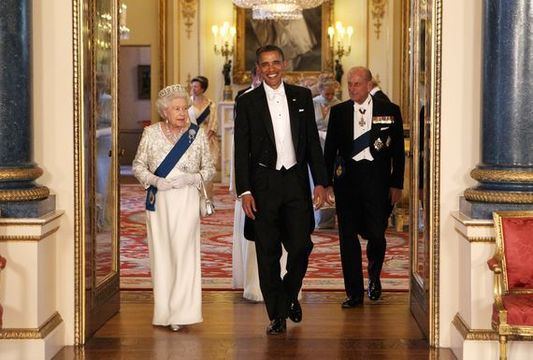 President Obama and Queen Elizabeth.