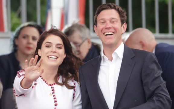Princess Eugenie and Jack Brooksbank during the Platinum Party at the Palace in front of Buckingham Palace on June 04, 2022