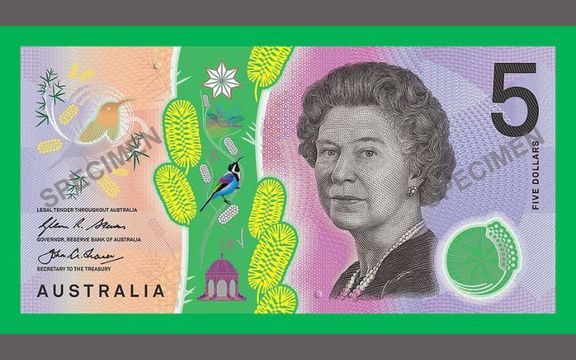 Queen Elizabeth II on the Australian \$5 banknote