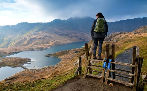 Pyg track ascending Snowdon, Wales 