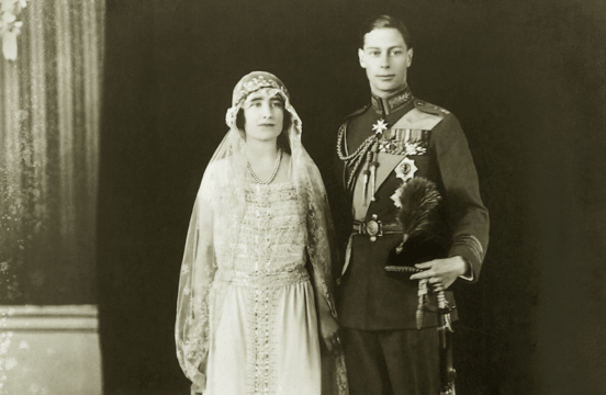 King George VI and Queen Elizabeth on their wedding day in 1923.