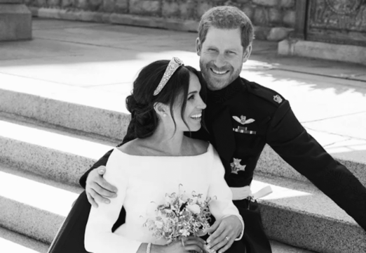 Meghan Markle and Prince Harry on their wedding day.