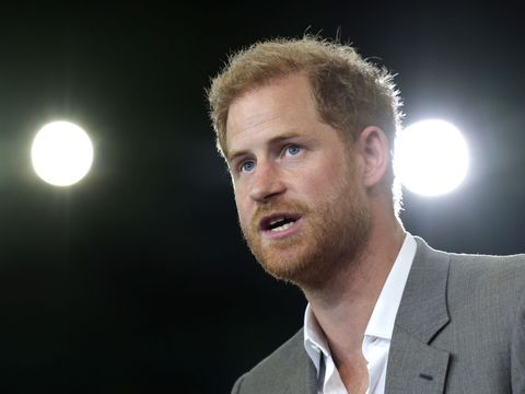 Prince Harry speaking in Dusseldorf in 2023.