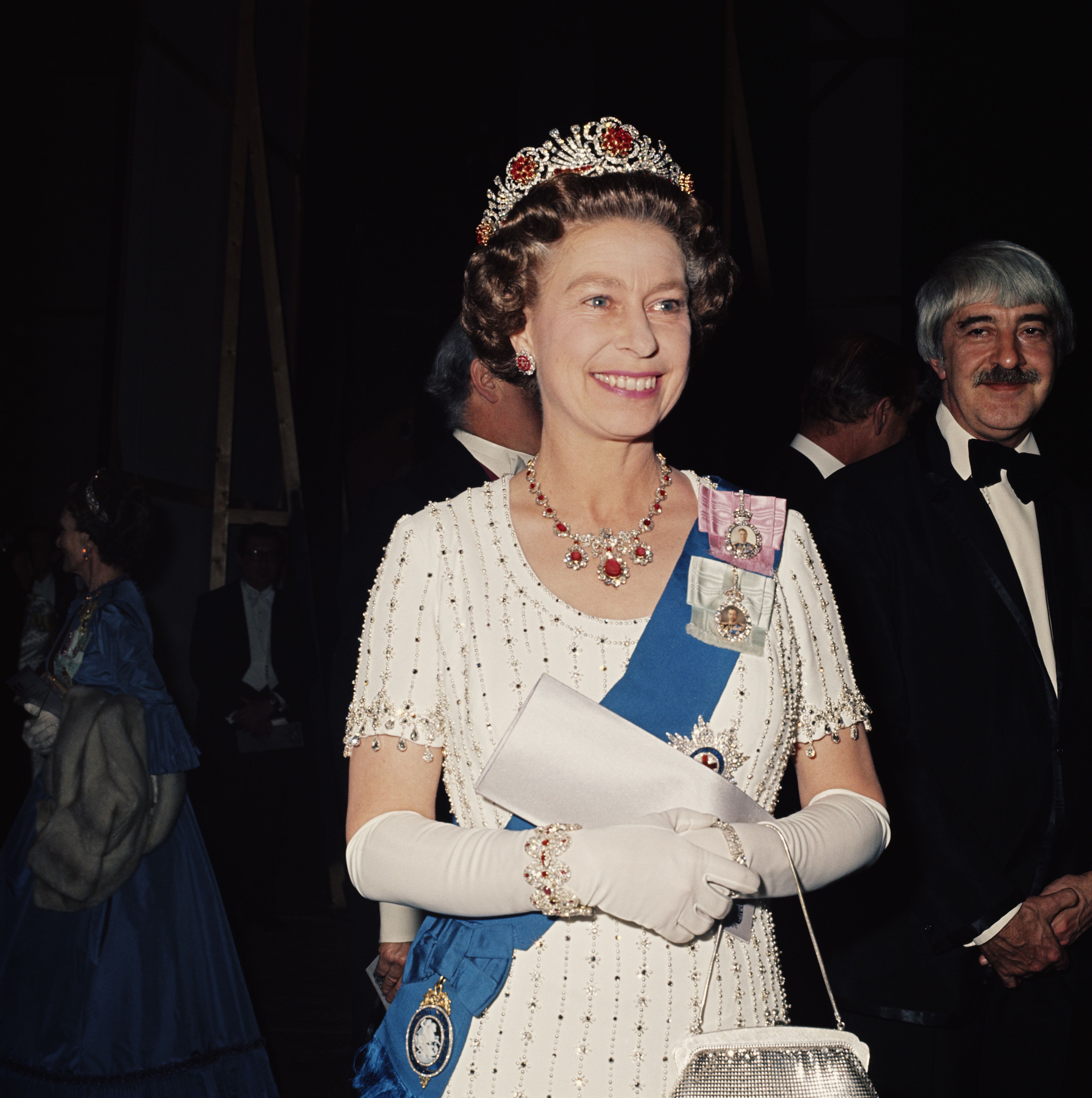 Queen Elizabeth II at a Royal Gala performance at Covent Garden during her Silver Jubilee celebrations, 30th May 1977. (Photo by Hulton Archive/Getty Images)