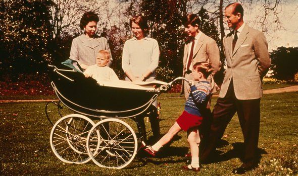 Prince Edward, pictured in the pram, is the youngest child of the Queen and Prince Philip (Image: GETTY)