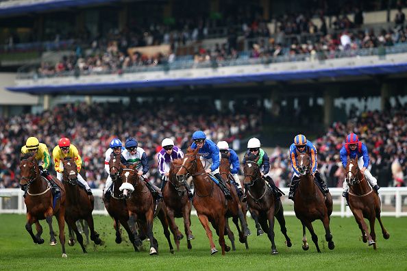 Runners and riders compete in The Queen's Vase on day two of Royal Ascot at Ascot Racecourse